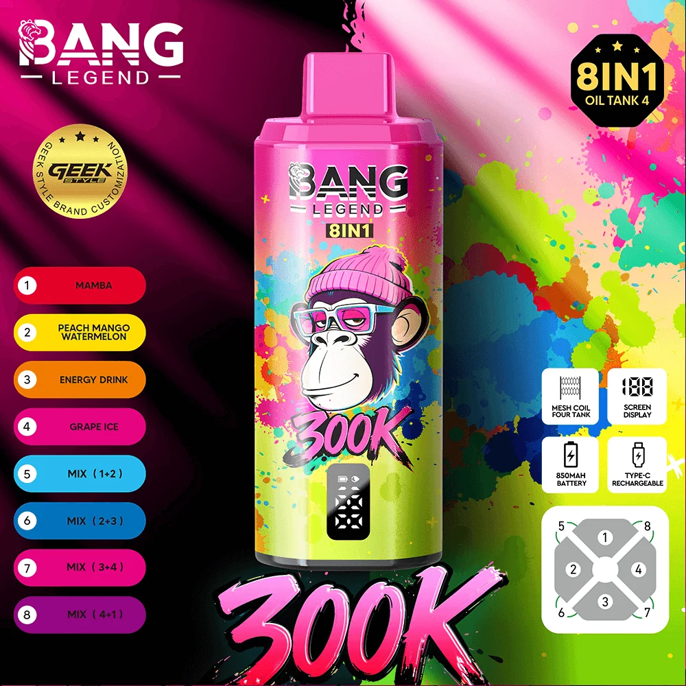 Bang Legend Geek 300K – Mamba & Peach Mango Watermelon & Energy Drink & Grape Ice