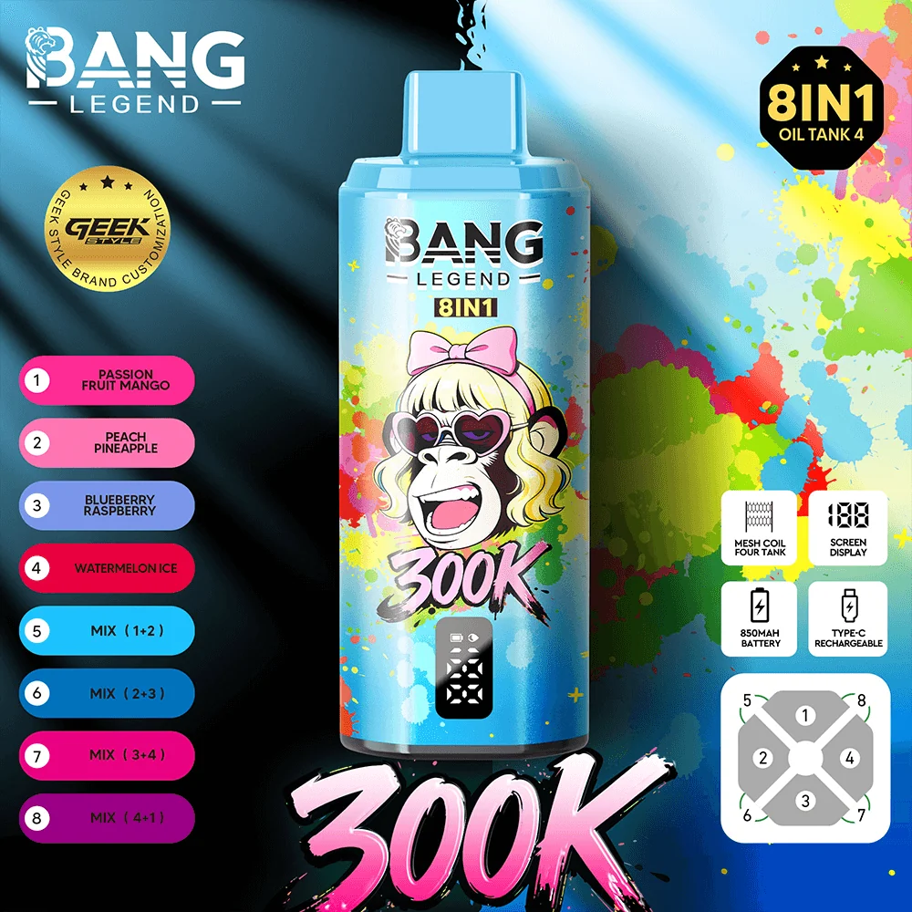 Bang Legend Geek 300K – Passion Fruit Mango & Peach Pineapple & Blueberry Raspberry & Watermelon Ice