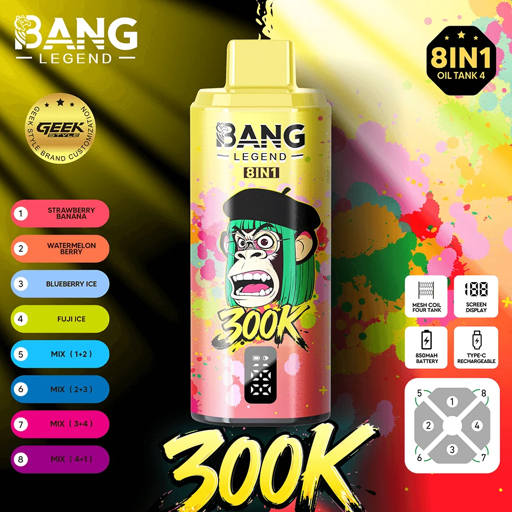 Bang Legend Geek 300K – Strawberry Banana & Watermelon Berry & Blueberry Ice & Fuji Ice