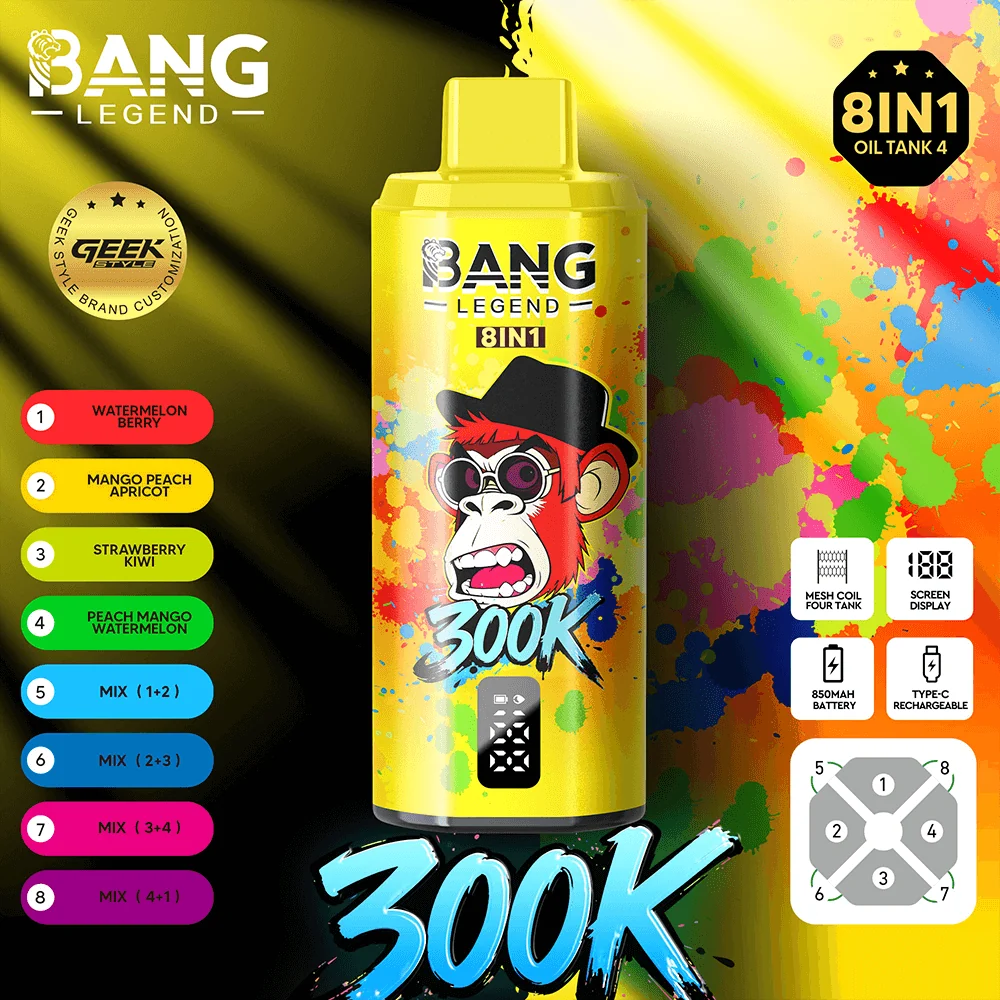 Bang Legend Geek 300K – Watermelon Berry & Mango Peach Apricot & Strawberry Kiwi & Peach Mango Watermelon